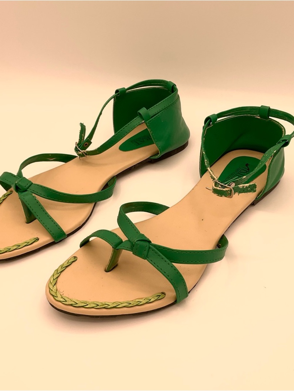 Green Strappy Women's Sandals - Unbranded